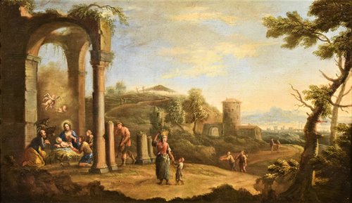 Paysage arcadien avec Nativitè